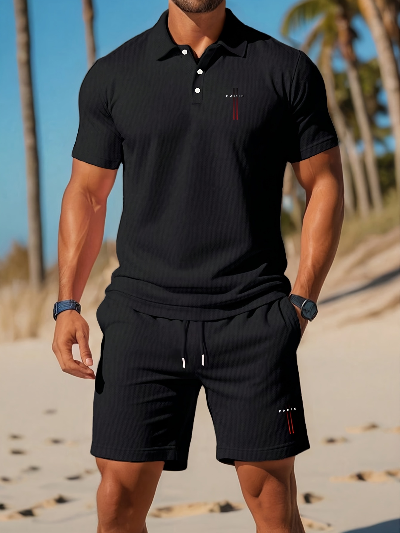 3D Printing Design Free - Conjunto de Polo para Hombre Verano