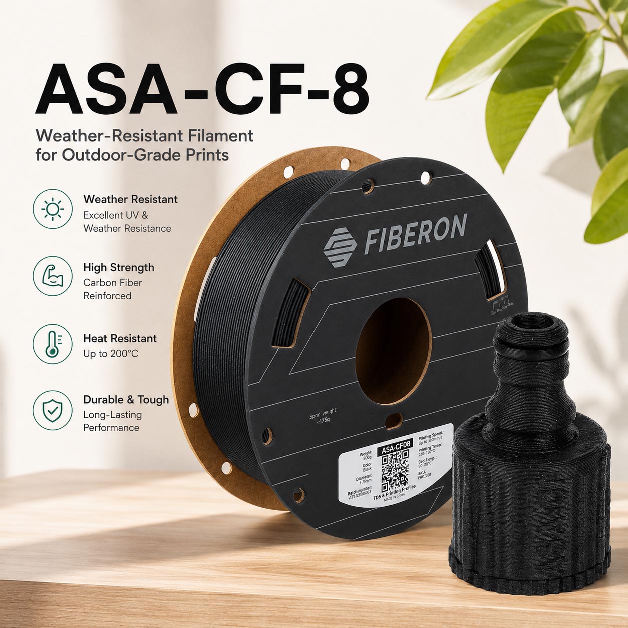 Asa Filament Outdoor - Filamento de Impresora 3D de Fibra