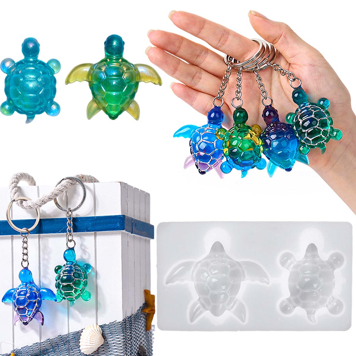 3D Printing Epoxy Resin - LLavero de tortuga marina 3D, molde