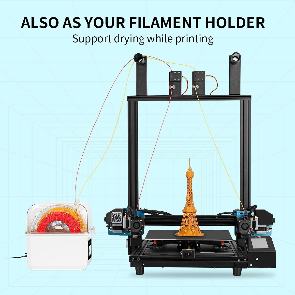 Secador de filamentos Sovol 20 - 3D Printing Deck Box reseña y precio